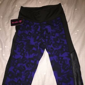 BNWT blue and black mesh leggings